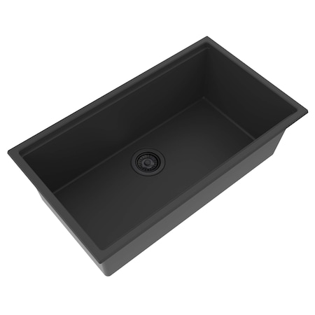 Ruvati 33-inch epiRock Workstation Charcoal Black Undermount Kitchen Sink RVG2325CK